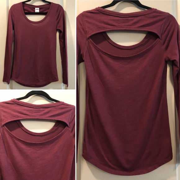 PINK Victoria's Secret Tops - PINK Victoria’s Secret | Burgundy Keyhole Back Top